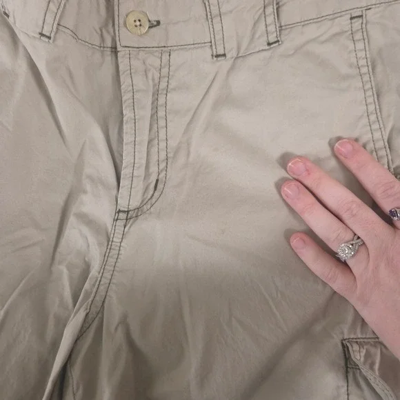 LOT OF 2 Columbia Pants Women 6 Medium Green Tan Cargo Cotton Hiking Straight - Picture 13 of 16